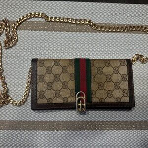 Vintage Gucci Jackie GG Supreme Wallet on Chain - Crossbody Conversion